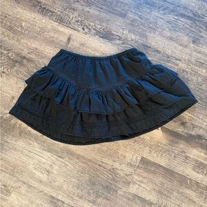 Abercrombie Ruffle Black Tiered Mini Skirt with Built in Shorts